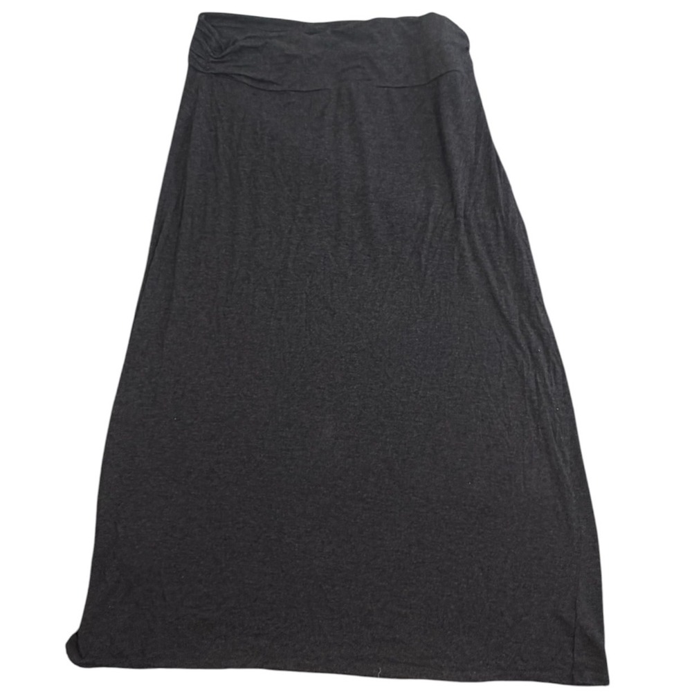 J.Crew Maxi Skirt Women XL Gray Modal Viscose Stretch Casual Foldover Skirt Soft
